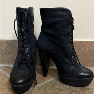 Comme des Garcons Black Lace Up Boots
